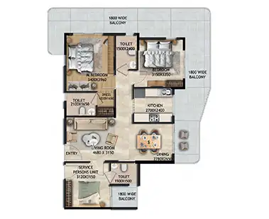 2nd to 18th Floor (Type 2)