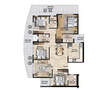 2nd to 18th Floor (Type 1)